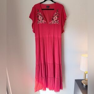 City Chic Rmbroidered Maxi Dress Size 16